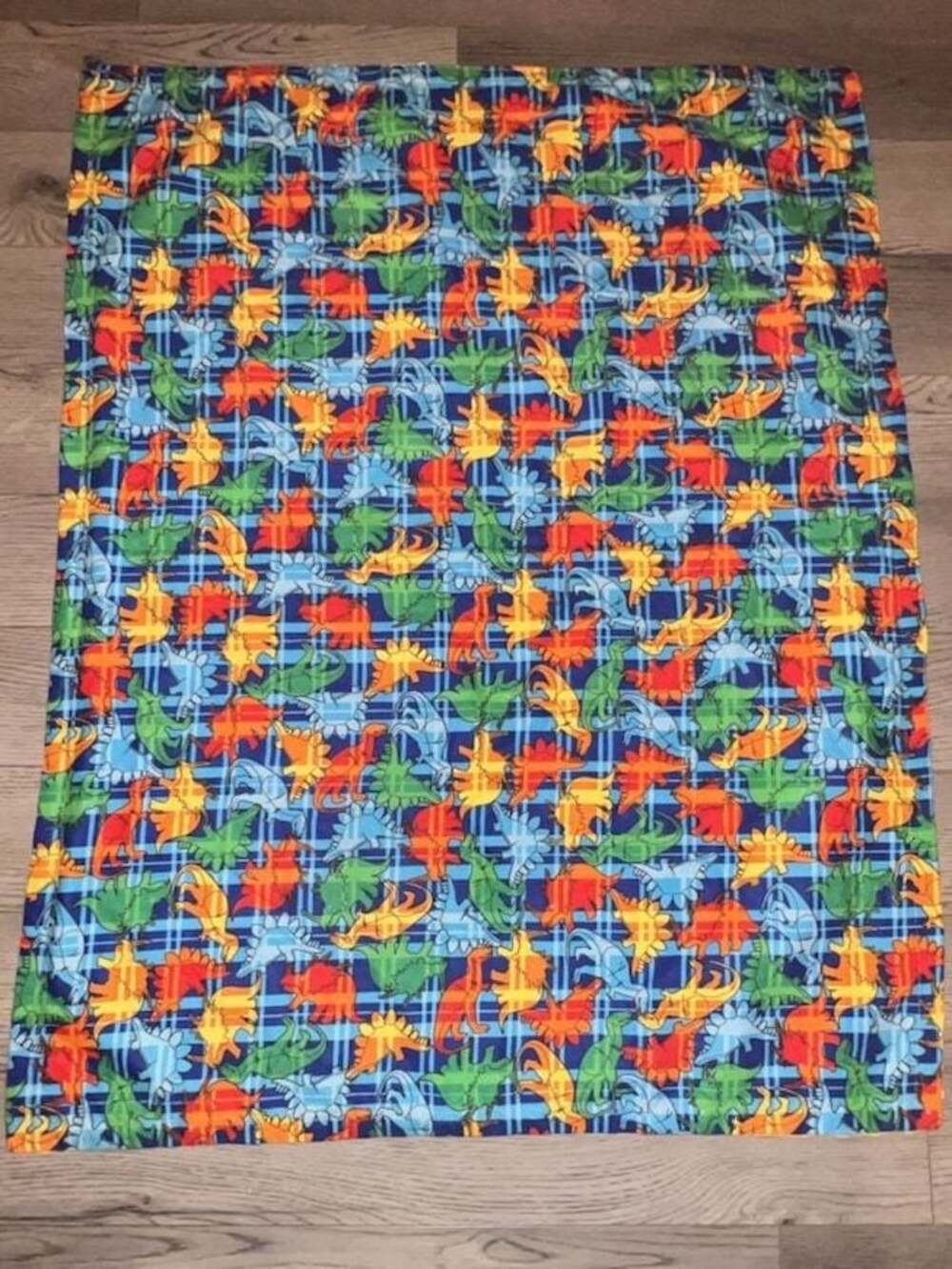 Handmade Dinosaur Print Cuddle Minky Baby Blanket